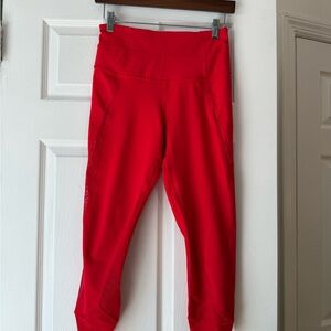 Zella Red Mesh Leggings Size Medium